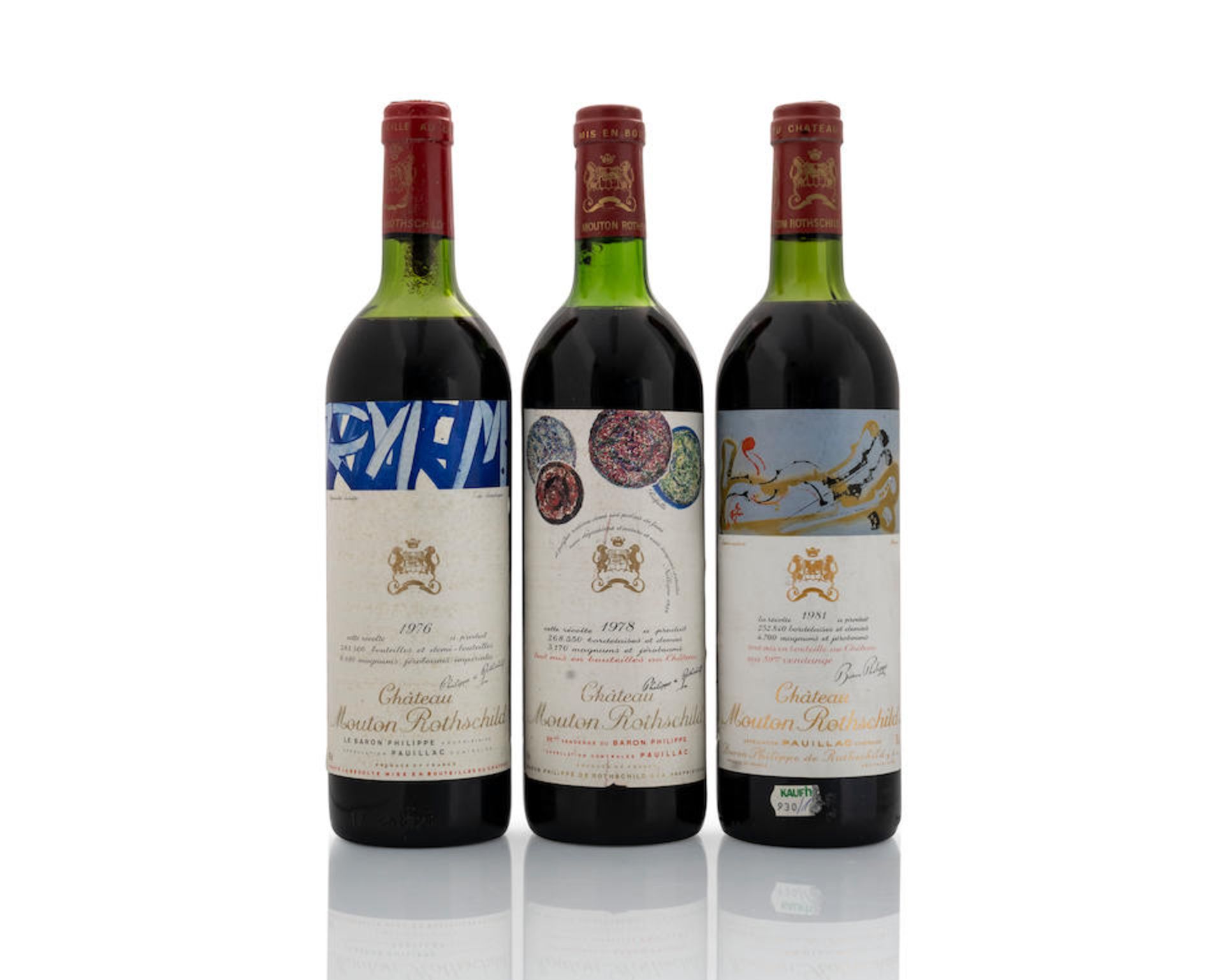 Château Mouton Rothschild 1976 (1) Château Mouton Rothschild 1978 (1) Château Mou...