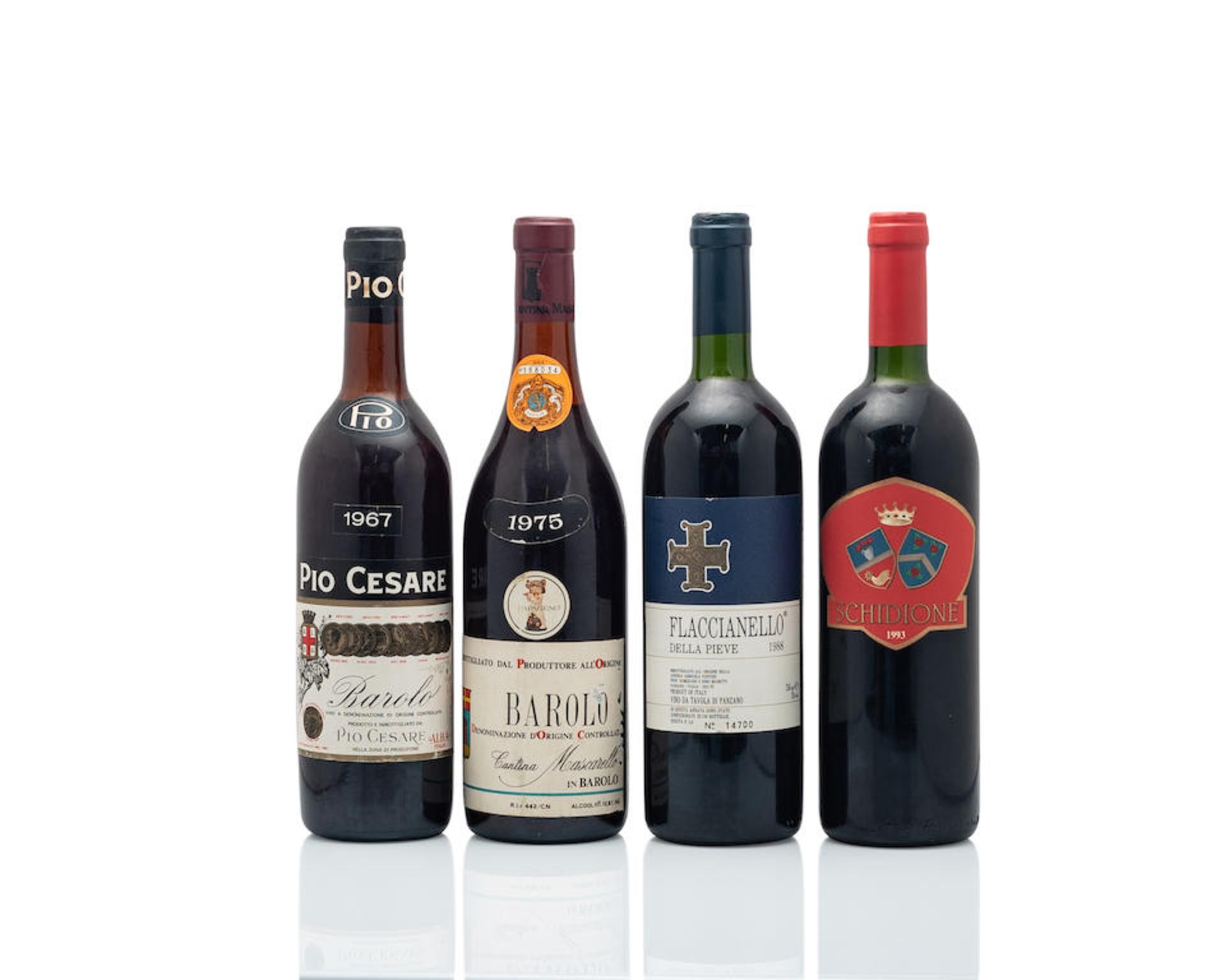 Barolo 1967, Pio Cesare (1) Barolo 1975, Bartolo Mascarello (1) Flaccianello della Pieve 1988, F...