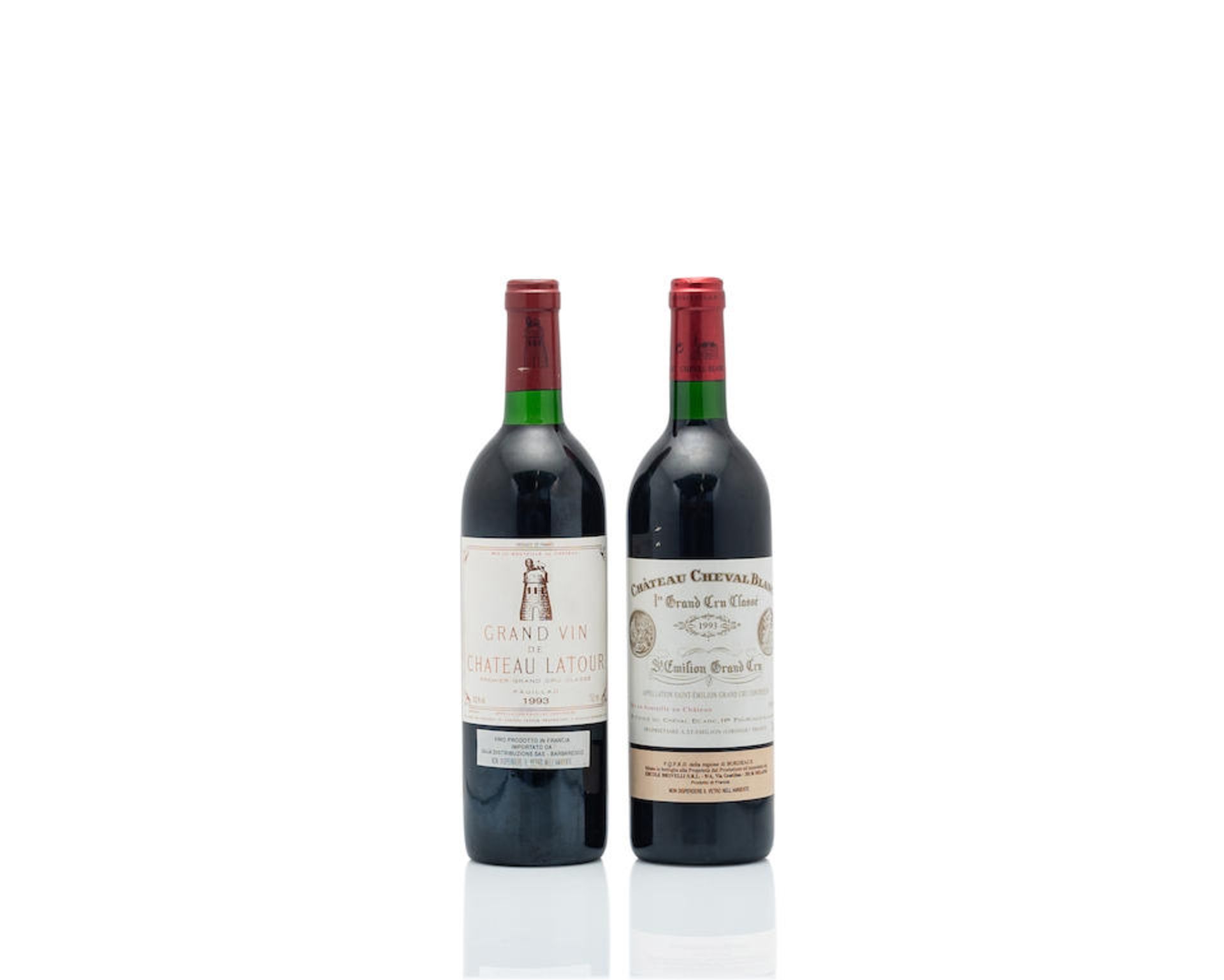 Château Latour 1993, Pauillac 1er Grand Cru Classé (1) Château Cheval Blanc 1993,...