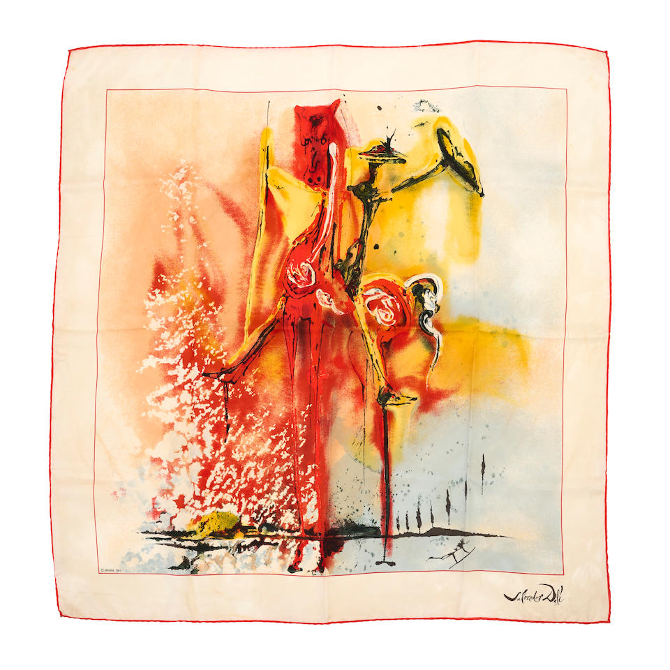 Salvador DALI, Edition Limitée, année 1985. Foulard en soie d'après l'œuvre ...