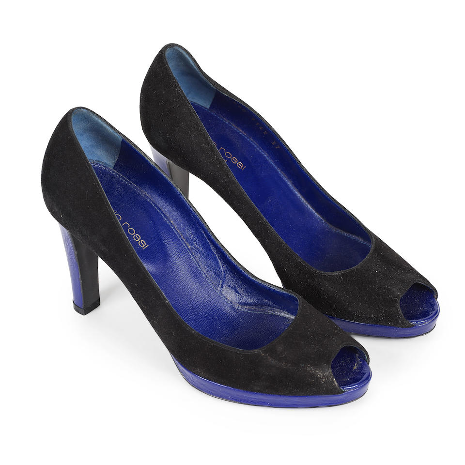 Escarpins Bruno Magli En Cuir Violet - Taille 38.5 Italie - Talons - Occasion Vintage