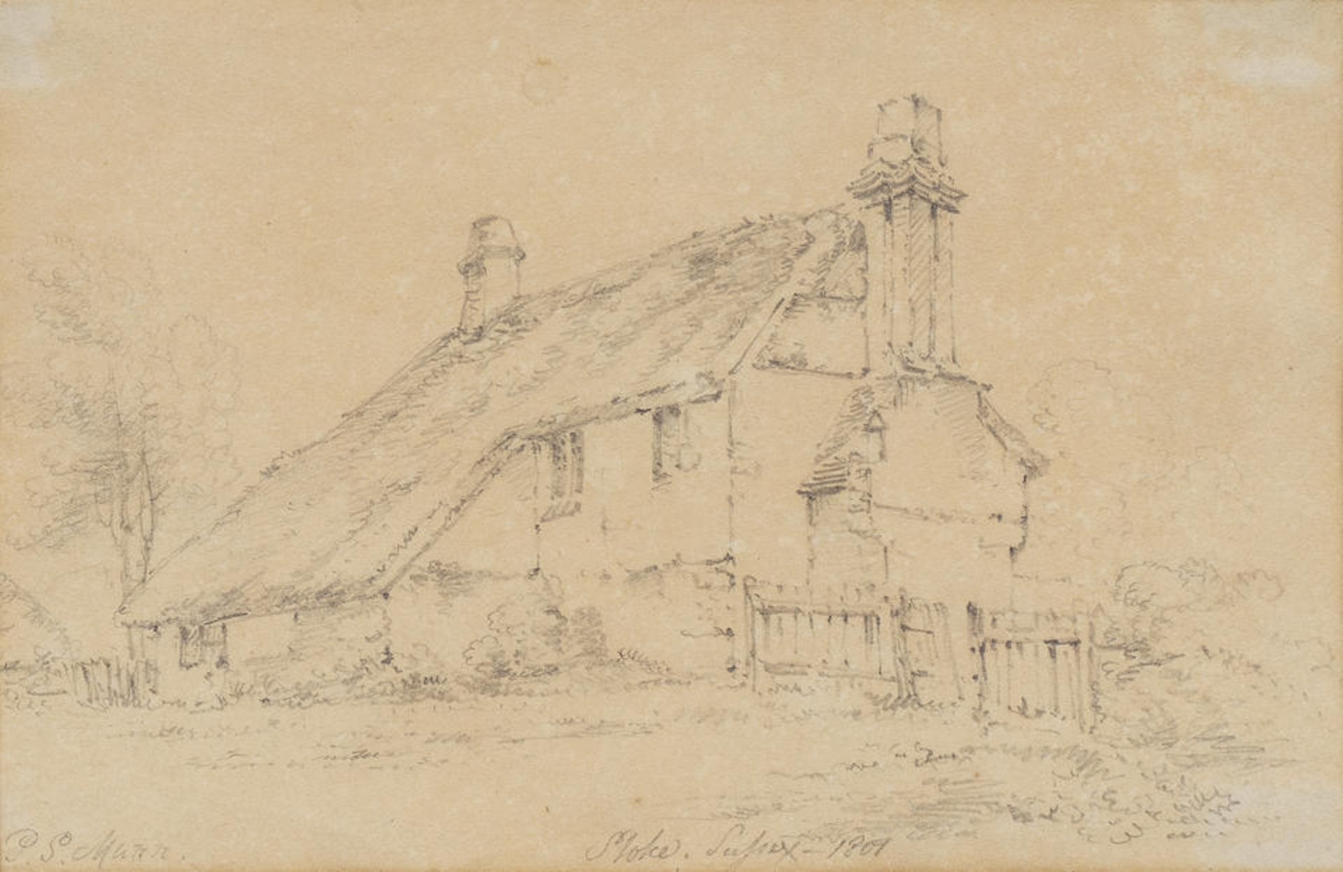 Paul Sandby Munn (1773-1845) 'Stoke, Sussex, 1809'
