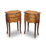 A pair of gilt metal mounted bedside commodes in the late Louis XV style (2)