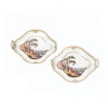A pair of small 19th century Meissen porcelain trays