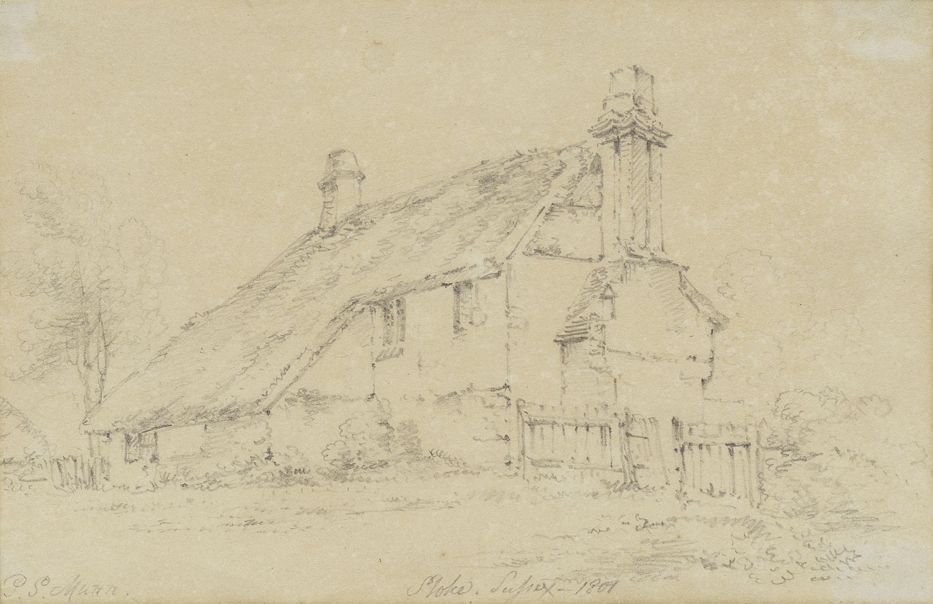 Paul Sandby Munn (1773-1845) 'Stoke, Sussex, 1809' - Bild 2 aus 2