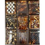 A collection of 19th Century assorted tortoiseshell card cases (9)