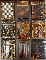 A collection of 19th Century assorted tortoiseshell card cases (9)