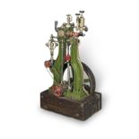 A Good Large Model Of A Single Cylinder Inverted Vertical Steam Engine, English, dated 1888,