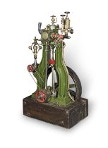 A Good Large Model Of A Single Cylinder Inverted Vertical Steam Engine, English, dated 1888,