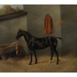 Charles Edward Brittan (British, 1870-1949) Portrait of a brown horse in a stable