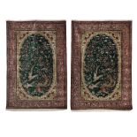 A pair of Qum carpets Central Persia, mid to late 20th century 203cm x 136.5cm