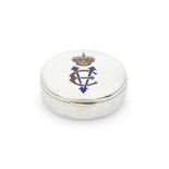 ITALIAN ROYAL INTEREST: a silver and enamelled box unmarked, only stamped with possible maker's ...