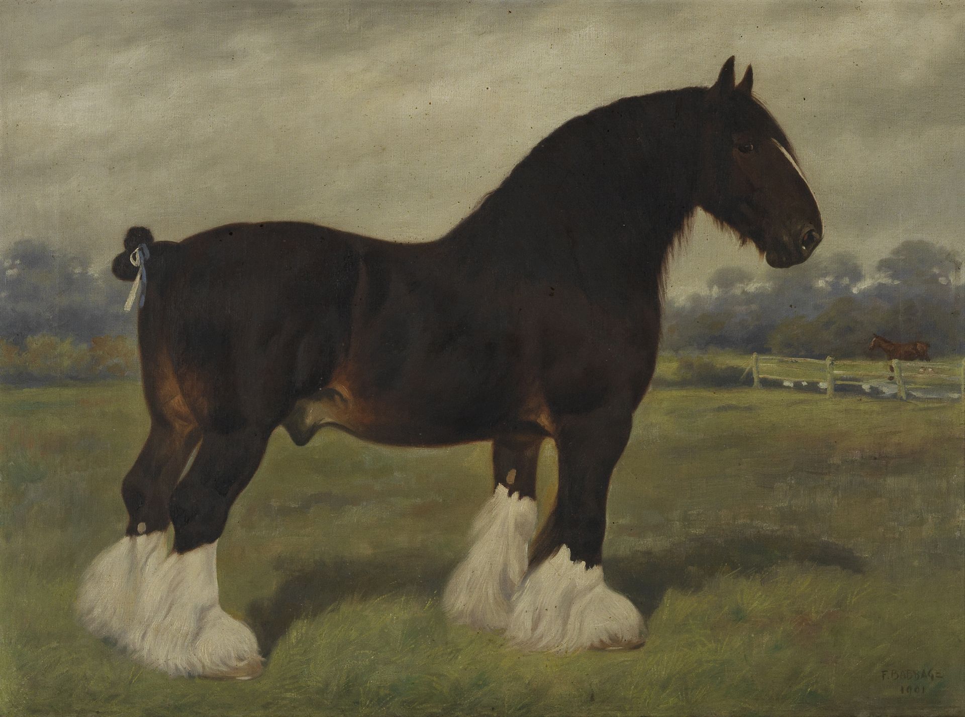 Frank Babbage (British, 1858-1916) The prize shire horse, Knottingley Regent