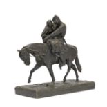 After Vasily Gratchev (Russian, 1831-1905): A late 19th / early 20th century patinated bronze fi...