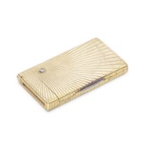 A French gold and diamond set combined cigarette case and vesta 3rd standard gold mark, lozenge ...