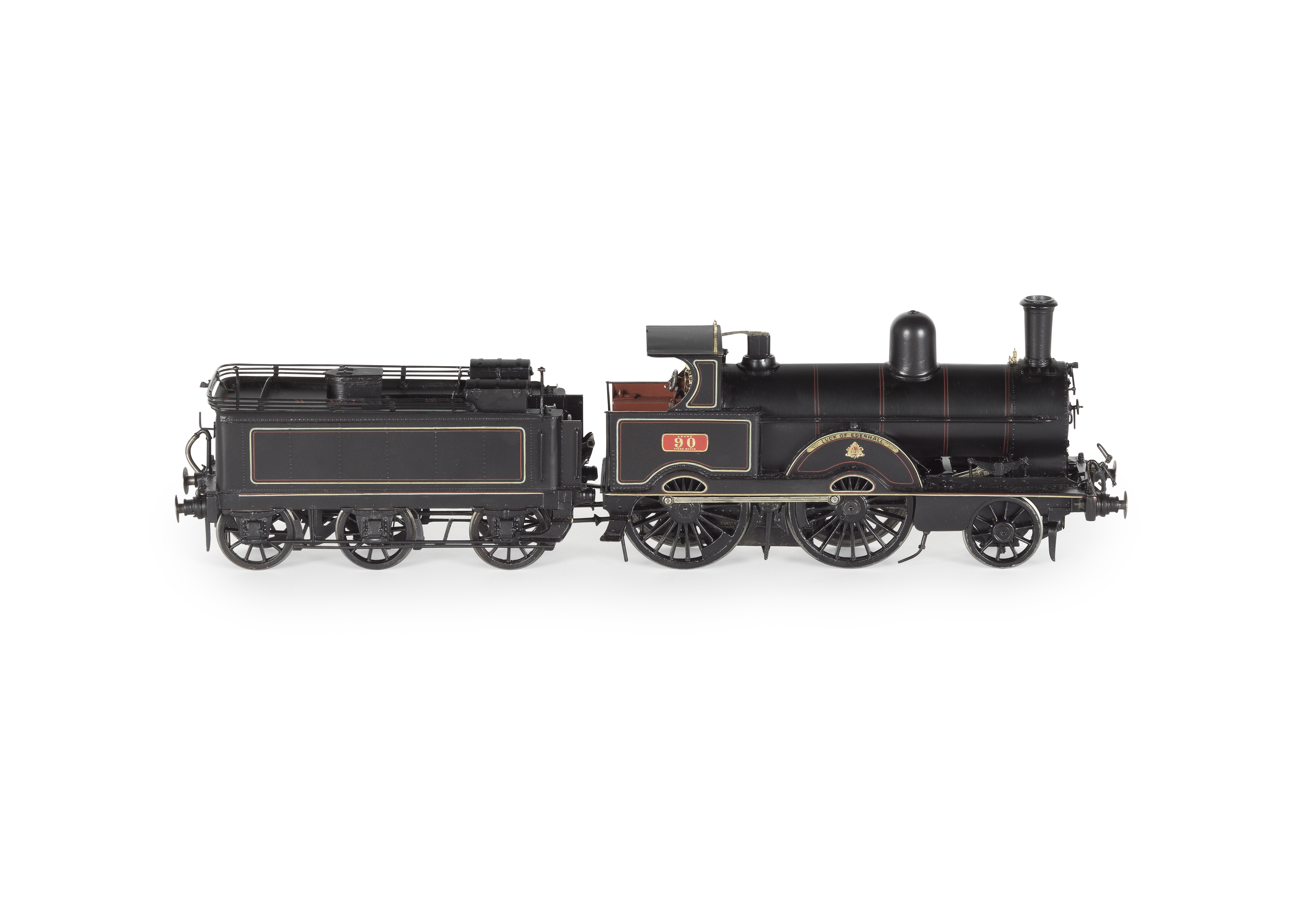 An 0-gauge model of the 2-4-0 locomotive 'Luck of Edenhall' modern,