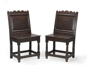 A near pair of late 17th century oak side chairs 1675-1700 (2)