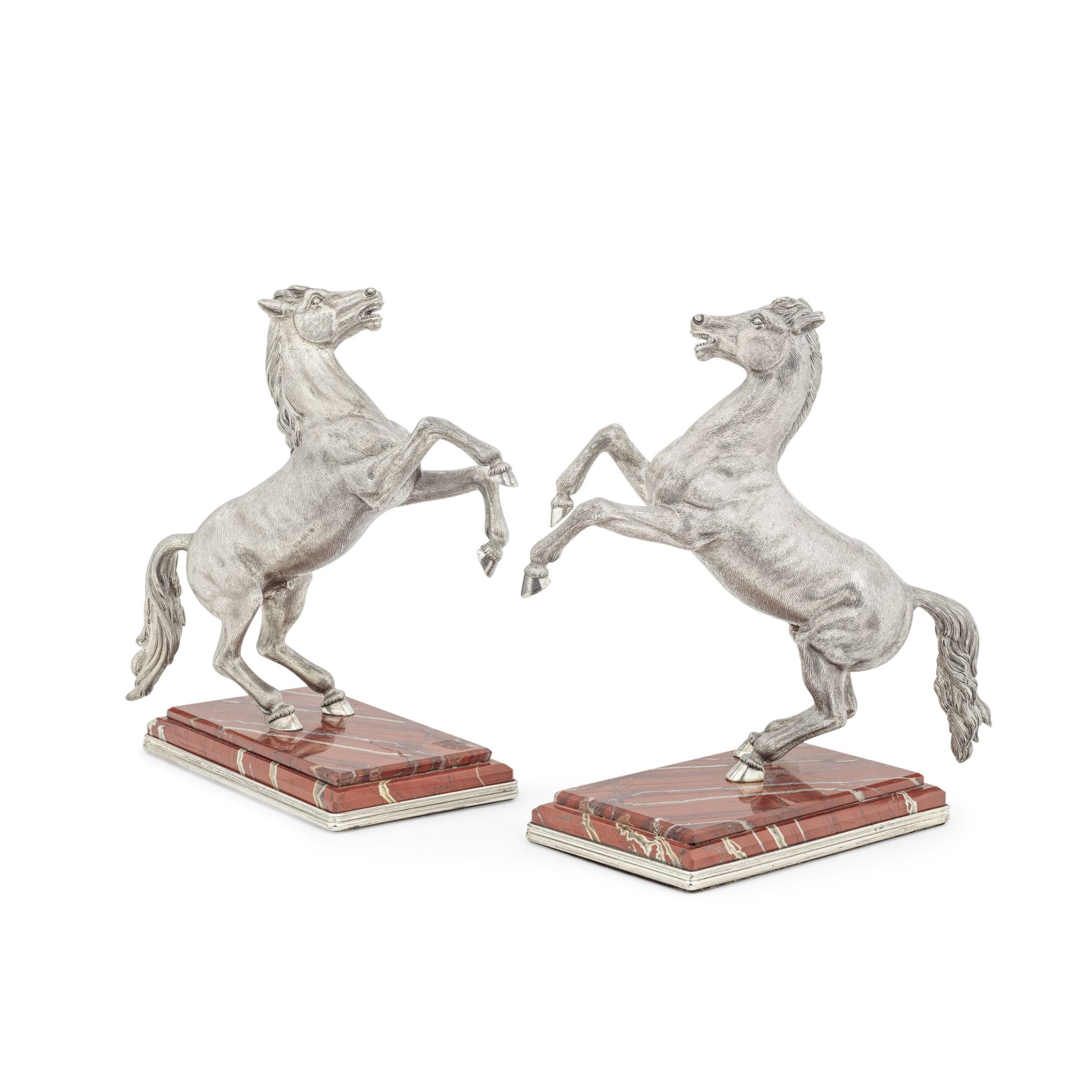 A pair of silver Arabian horses maker CJS, Sheffield 2020, 800 standard (2)
