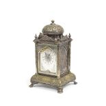 A late 19th century silvered bronze minaret timepiece probably produced for the Turkish market t...
