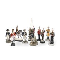 A collection of ten Michael Sutty modern porcelain military figures