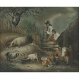 Benjamin Zobel (German, 1762-1831) A farmyard scene