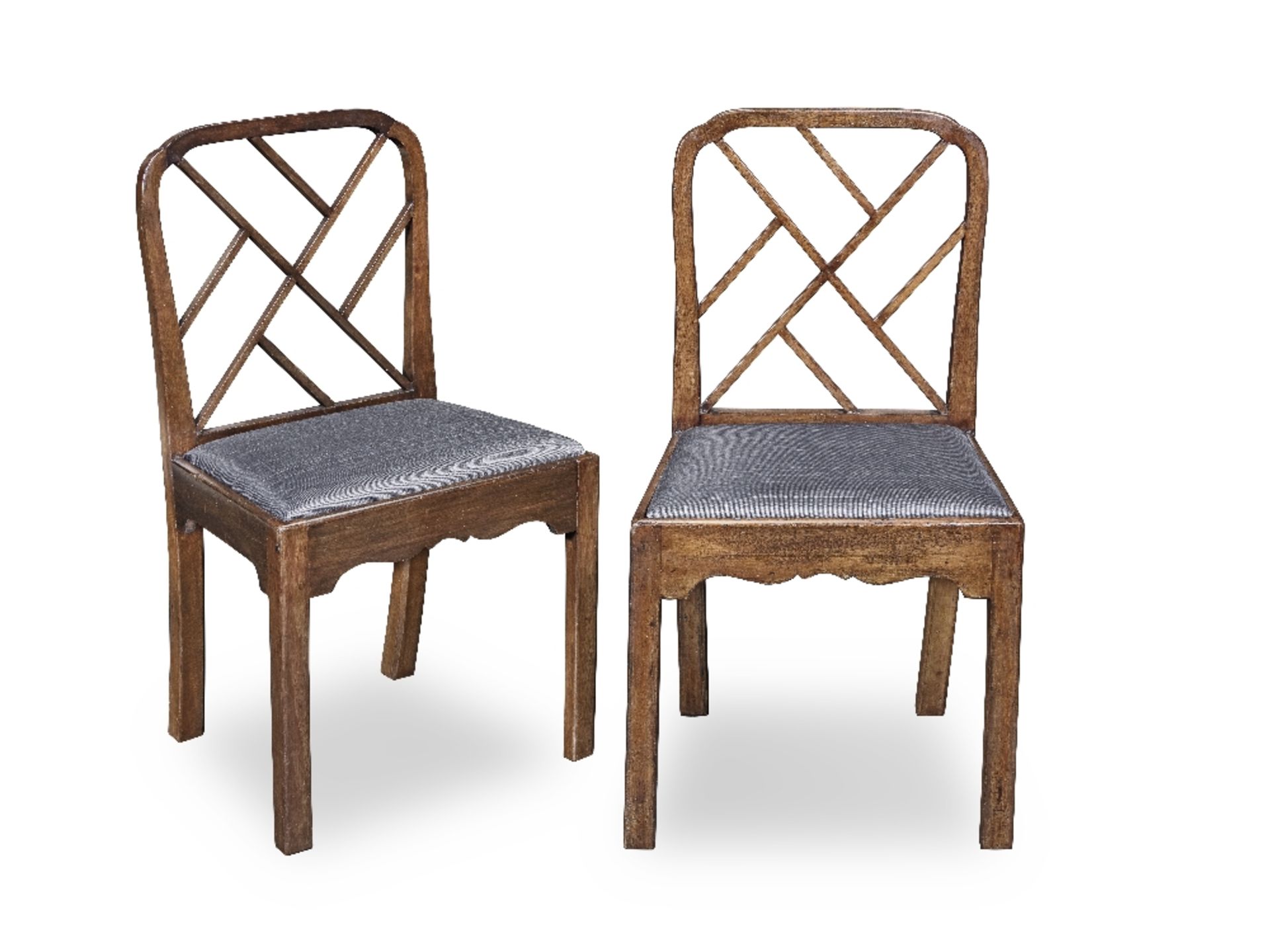A matched pair of mahogany side chairs one chair late 18th century, the other late 19th/early 20...