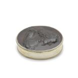 An early 18th century silver-mounted pressed tortoiseshell snuff box the tortoiseshell cover ma...