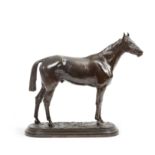 After Isidore Jules Bonheur (French, 1827-1901): A patinated bronze model of a standing horse