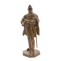 Nicholas Grandmaison (French, 1856-1931): A patinated bronze figure of Bertrand du Guesclin (The...