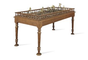 An interesting late Victorian 'Devil amongst the Tailors' oak table game