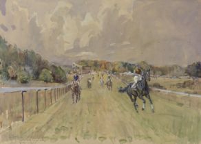 Peter Biegel (British, 1913-1987) Down to the start, Salisbury; Pytchley Pilot, Kelmarsh the fir...