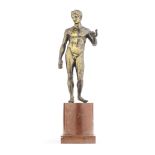 An Italian patinated bronze model of a young standing faun perhaps Roman or Florentine, late 18...