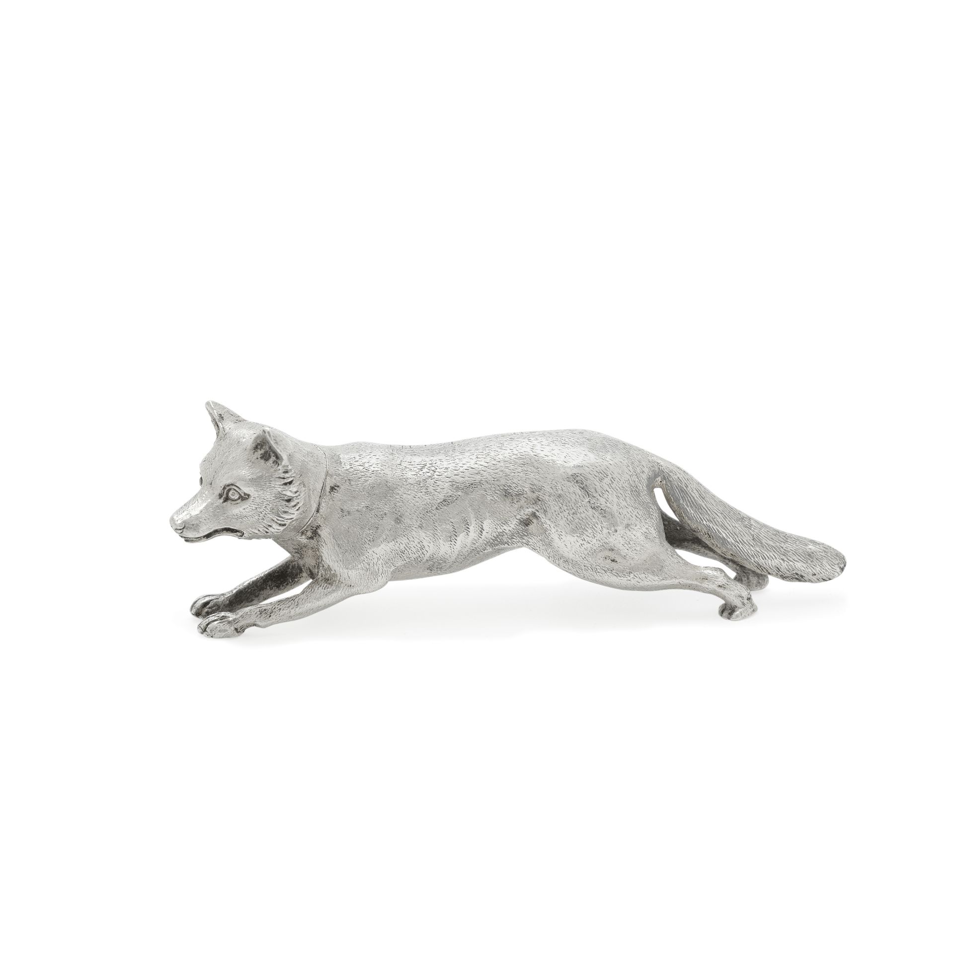 A novelty silver fox pepper pot Alfred Clark, London 1910