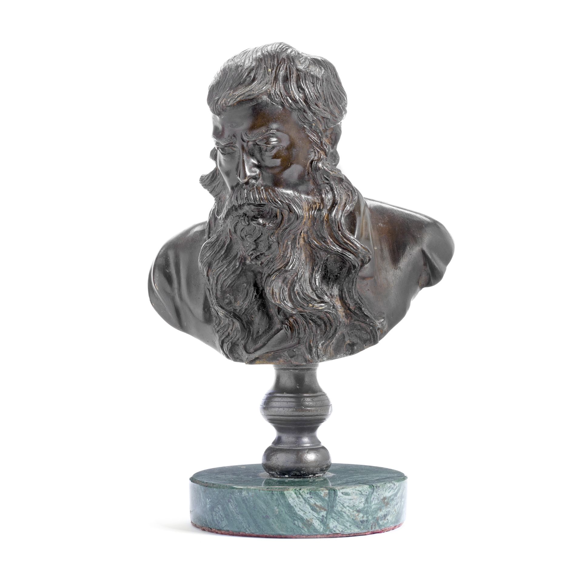 After Vincenzo Gemito, (Italian, 1852-1929): A patinated bronze bust of Messonier