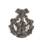 A late 19th century Elkington & Co. patinated bronze door knocker cast after a Renaissance mode...