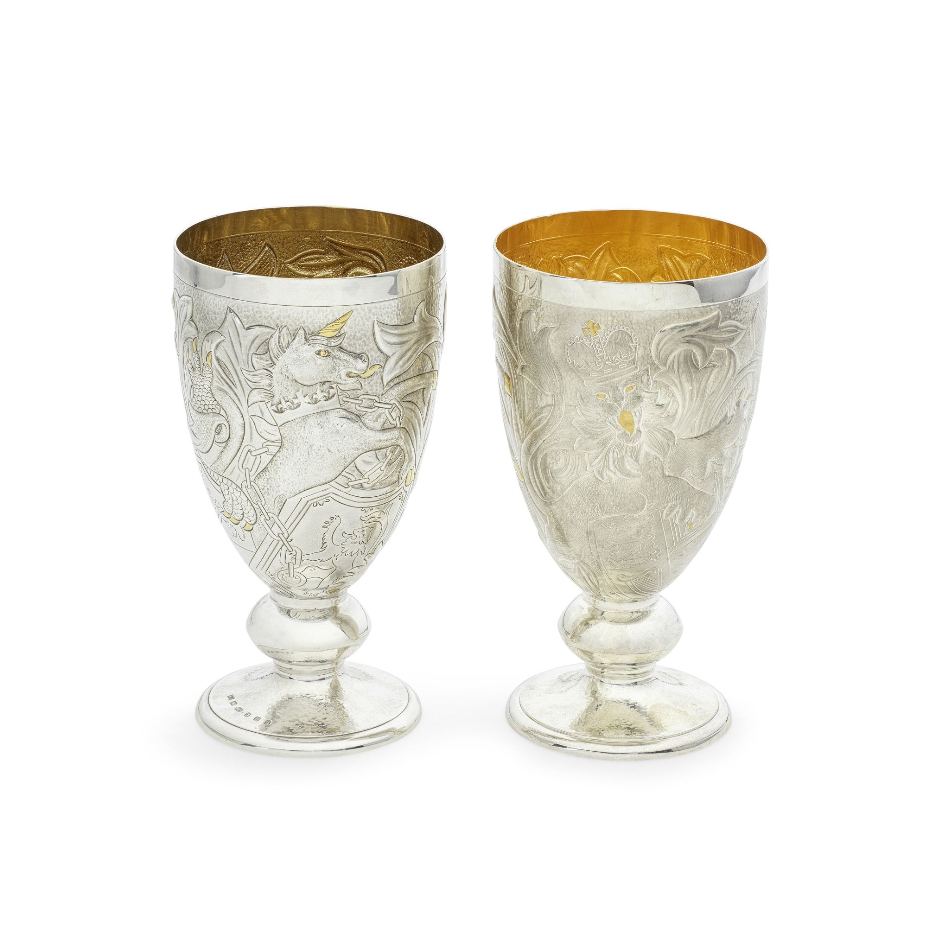 RICHARD JARVIS: two silver and parcel-gilt Queen's Golden Jubilee commemorative goblets Richard ...