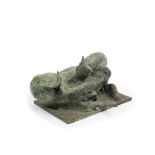 Brian Taylor (British, 1935-2013) A patinated bronze model of a recumbent greyhound 20cm high, 3...
