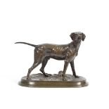 Jules Bennes(French, fl. late 19th century) A patinated bronze model of a pointer