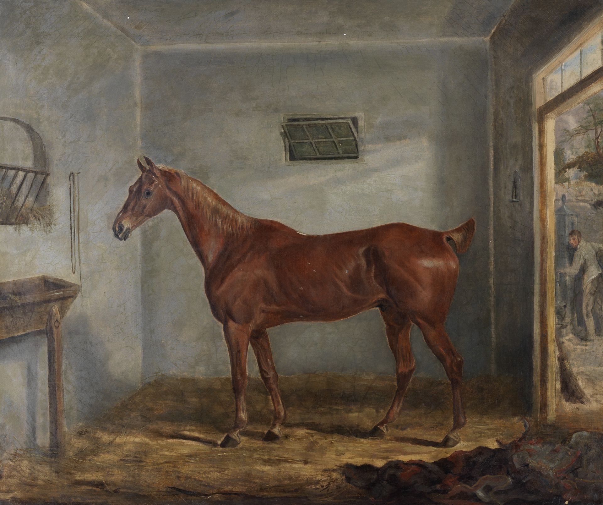British School, 19th Century Portrait of a chestnut horse