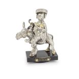 A silver clad and parcel-gilt rocking figure of 'Sholom the Matchmaker' Frank Meisler, Israel, s...