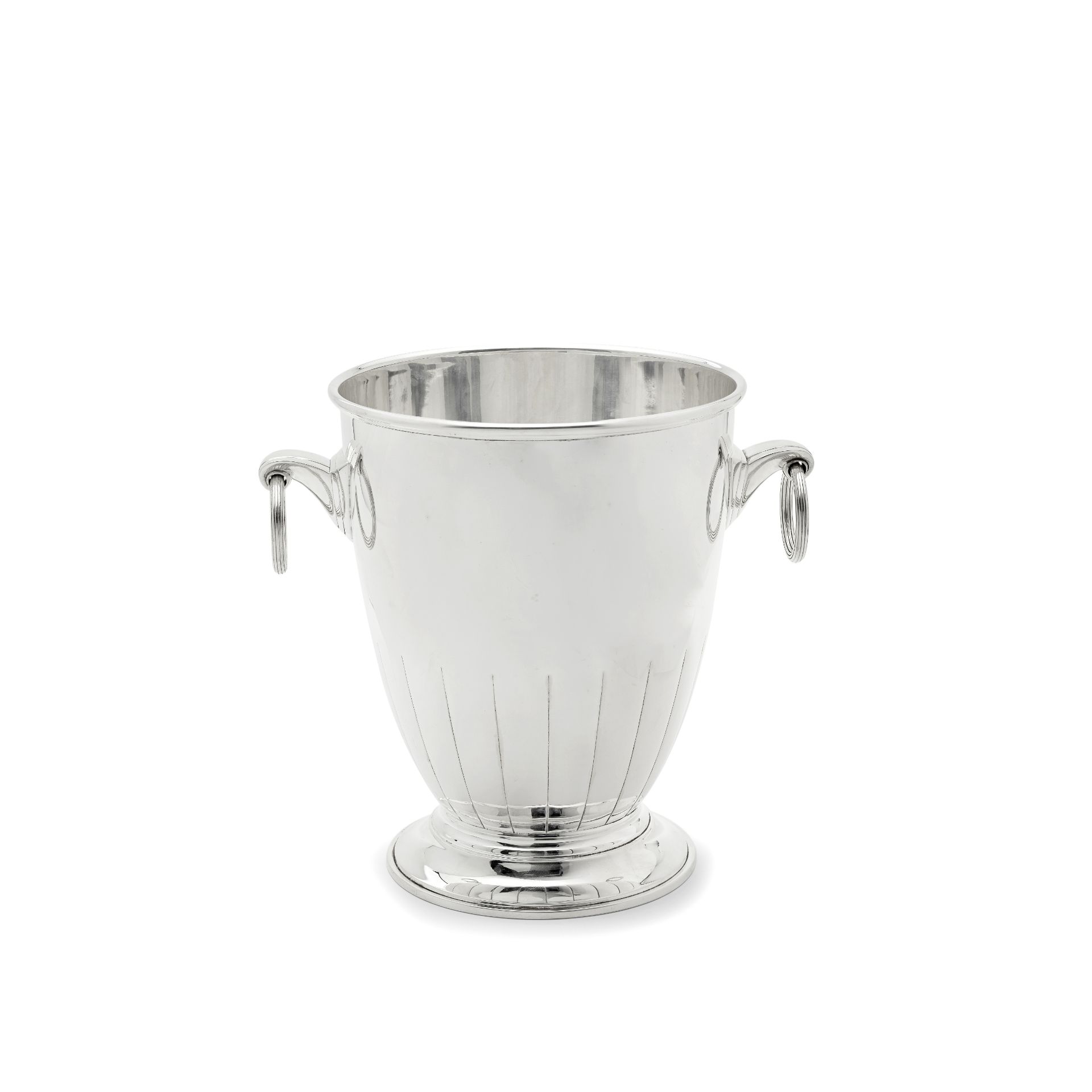 A large silver two-handled ice / champagne bucket Asprey, London 2004