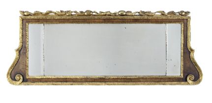 A George II walnut and parcel gilt triple plate landscape mirror Circa 1740