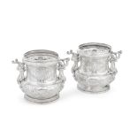 A pair of German silver wine coolers Hanau, with pseudo style marks, circa 1900 (2)
