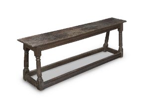 A late 17th/early 18th century oak joint long stool or bench