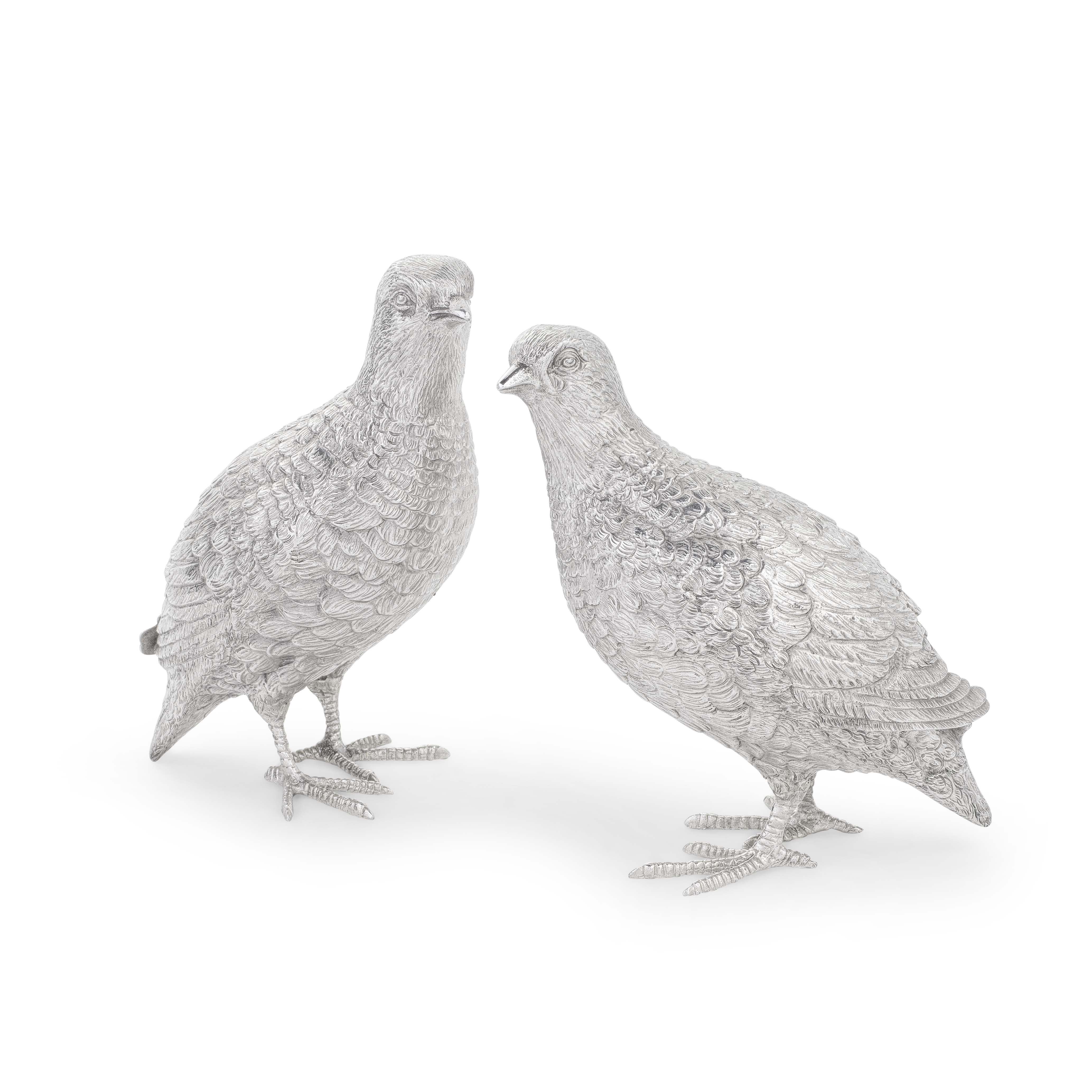 A pair of silver partridges Martin R Blackwell, London 2022 (2)