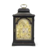 A late 18th century ebonised musical table clock with six tune selection signed William Jones, L...