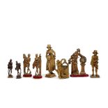 A collection of 18th century and later South German and Northern Italian carved wood figures and...