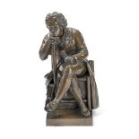 A late 19th century German patinated bronze figure of Beethoven
