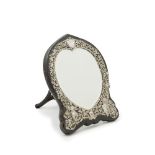 A Victorian silver-mounted wood table mirror William Comyns, London 1886