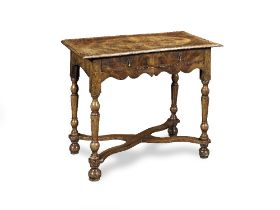 A walnut and featherbanded side table Elements dating to 1700-1720, other elements apparently of...